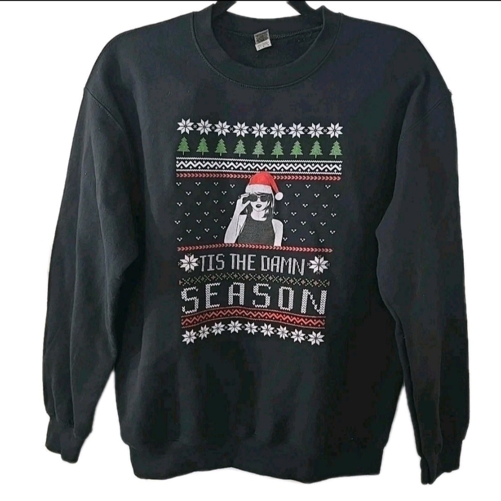 Taylor Swift Tis The Damn Season Ugly Christmas‎ Lightweight Sweatshirt Size M